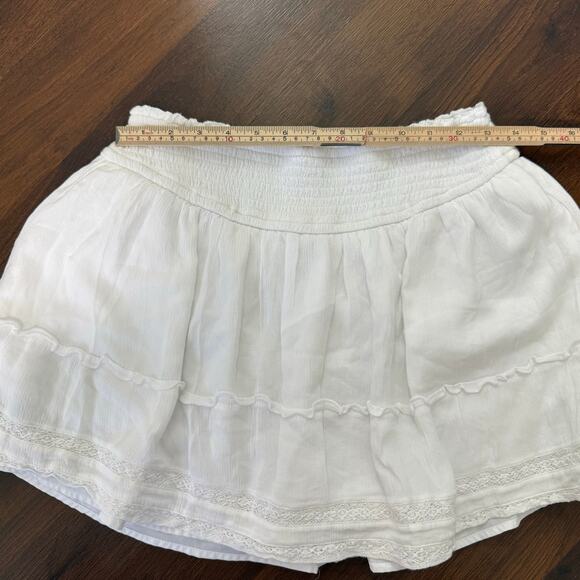 Hollister Ultra High Rise Tiered Ruffle Skirt Coquette Romantic Boho White Sz L - Picture 3 of 7